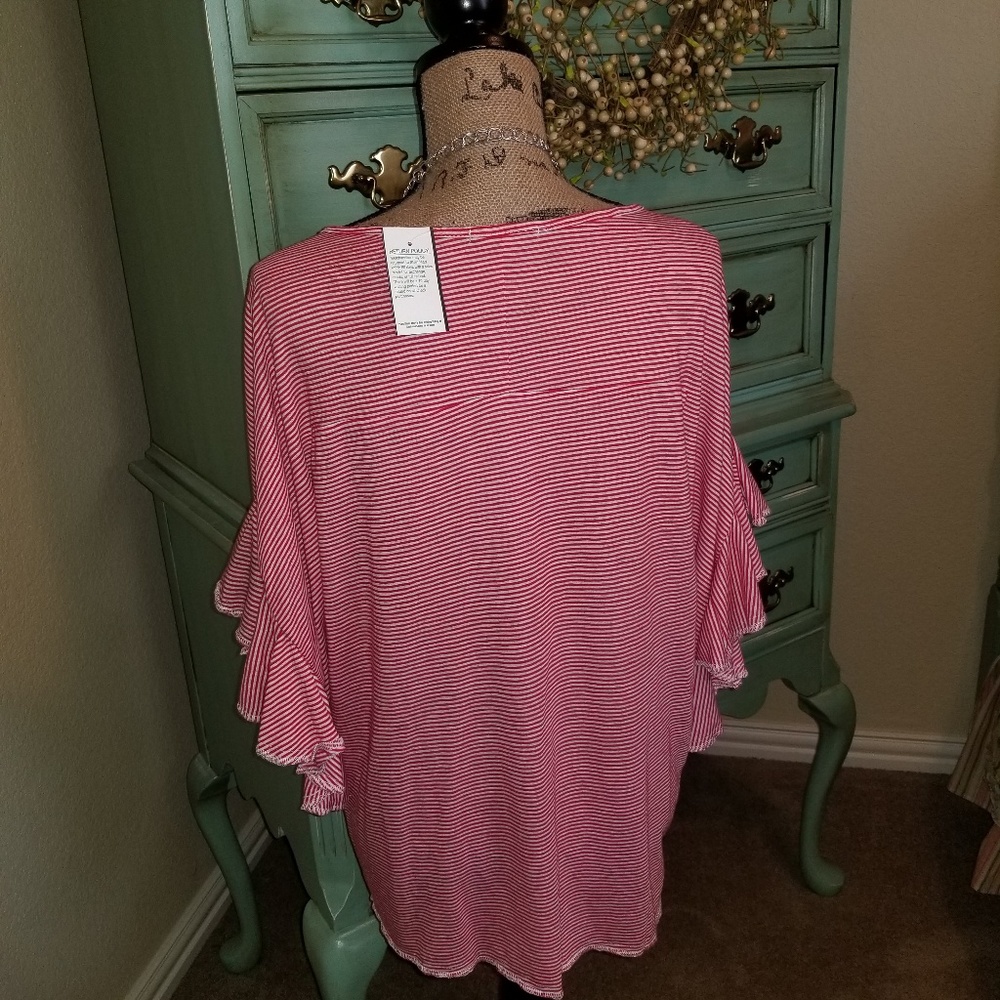 ⭐️Cha Cha Vente Ruffled Sleeve Top - Picture 5 of 5